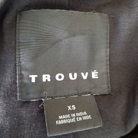 TROUVE Genuine Leather Moto Jacket Side Zip Black Sz XS - Picture 15 of 16